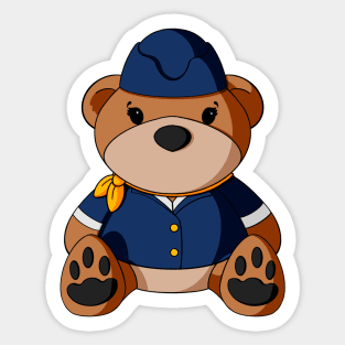 Female Pilot Teddy Bear Sticker